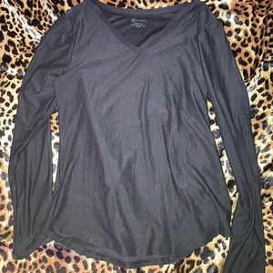 V neck black shirt